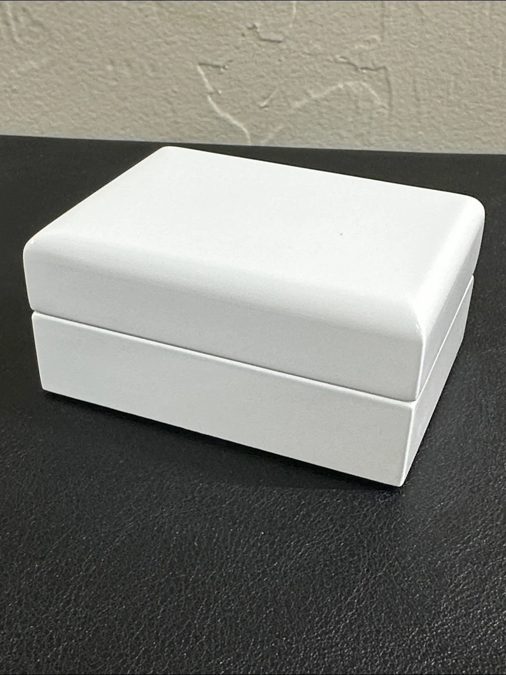 Premium White Lacquered Wooden Double Ring Box • Ring Bearer Box